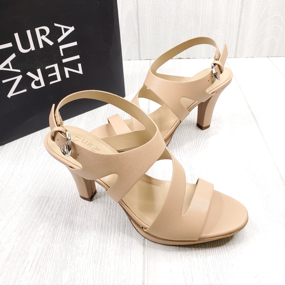 Naturalizer Dee Bamboo Tan Strappy Sandals - Picture 1 of 8